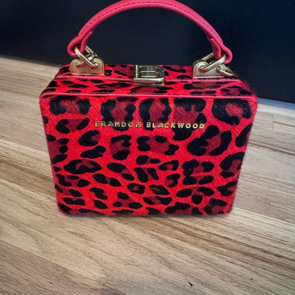 Brandon Blackwood Red and Black Mini Bag Leopard Print